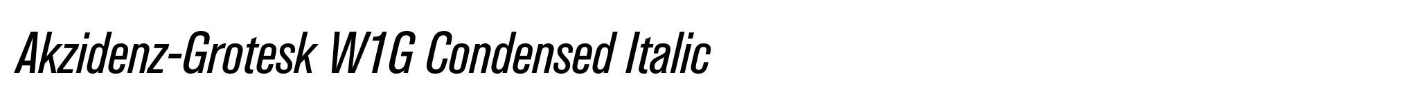 Akzidenz-Grotesk W1G Condensed Italic image